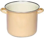 Riess-kelomat - Riess Topf Mit Chromrand &Oslash;20cm 4l Pastell Goldgelb Emaille