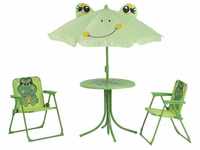 Froggy Kindersitzgruppe 4 tlg. Gestell Stahl grün, Fläche 100% Polyester grün