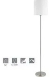 Stehlampe Pasteri, 1 Flammige Textil Stehleuchte, Standleuchte Aus Stahl Und Stoff,