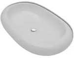 Keramik Waschtisch Waschbecken Oval Wei&szlig; 63 X 42 Cm