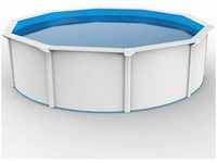 Stahlwand Swimming Pool Set Nuovo de Luxe weiß / blau ø 360 x 120 cm ohne