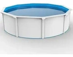 Stahlwand Swimming Pool Set 'nuovo De Luxe', Wei&szlig; / Blau, &Oslash; 360 X 120 Cm, Ohne