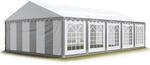 Party-zelt Festzelt 5x10 M Garten-pavillon -zelt Pvc Plane 700 N In Grau-wei&szlig;