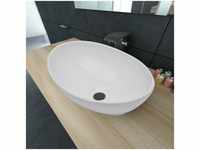 VidaXL Luxus Keramik Waschbecken Oval Weiß 40 x 33 cm