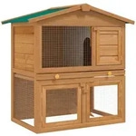 Kaninchenstall Kleintierhaus Hasenstall 3 T&uuml;ren Holz Vidaxl