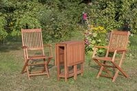 Rio Set 3tlg 2 Sessel Klapptisch 107x65cm Eukalyptus