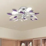 Vidaxl - Deckenleuchte Wei&szlig;e & Lila Acrylglas-bl&auml;tter 3 &times; E14-lampen