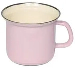 Riess Topf Mit Chromrand &Oslash;12cm 1l Pastell Rosa Emaille