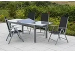 Amalfi Set 5tlg 4 Sessel Schwa Tisch 140(200)x90cm