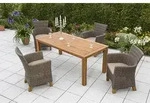 Toskana Set 9tlg 4 Sessel Auflagen Tisch 185x90cm