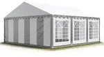 Party-zelt Festzelt 4x6 M Garten-pavillon -zelt Pvc Plane 700 N In Grau-wei&szlig;