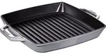 Rechteckige Grillpfanne Mit Zwei Griffen, Grau Quadratische Grillpfanne Mit Zwei
