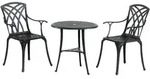 Inko - Bistro-set Chester Alu-guss Tisch &Oslash; 66 Cm St&uuml;hle Mit Armlehnen 2 Versch