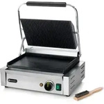 Panini Kontaktgrill, Geriffelte Oberseite, Glatte Unterseite, 2200 W - Hendi...