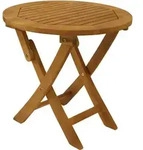 Degamo - Klapp - Beistelltisch Saigon 48cm Rund, Eukalyptus Ge&ouml;lt,