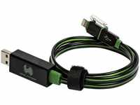 USB-Kabel usb 2.0 usb-a Stecker, Apple Lightning Stecker 0.75 m Grün mit led 185962