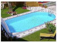 Stahlwand Swimming Pool Set Styria oval blaue Poolfolie 490 x 300 x 120 cm -
