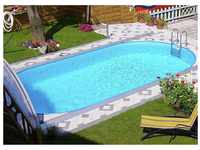 Stahlwand Swimming Pool Set Styria oval blaue Poolfolie 737 x 360 x 150 cm -