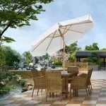 Sekey Sonnenschirm 300 Cm Holz-sonnenschirm Marktschirm Gartenschirm Terrassenschirm