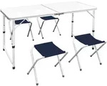 Vidaxl - Campingtisch Mit 4 Hockern Klappbar H&ouml;henverstellbar 120x60 Cm