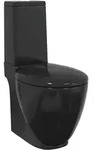 Keramik-toilette Abgang Horizontal Schwarz Vidaxl