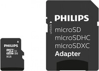 Philips - Sd Micro Sdhc Card 8gb Card Class 10 Incl. Adapter (fm08mp45b/00)