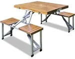 Casaria&reg; Campingtisch Mit St&uuml;hlen Klappbar Tragegriff Schirmhalter 4 Personen