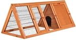 Wiltec Hasenstall In Dreiecksform, 118 X 50 X 45 Cm, Kaninchenstall Mit Freilauf Und