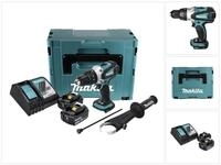 Makita Dhp 458 Rfj Akku Schlagbohrschrauber 18 V 91 Nm + 2x Akku 3,0 Ah +...