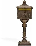 Standbriefkasten Antik Bronze Alu-guss Kunstvoll Briefkasten Postkasten Massiv