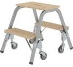 Munk - G&uuml;nzburger Steigtechnik Stahl-holz-tritt Mit Lenkrollen 2 X 2 Stufen - 039022