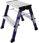 130082 Aluminium Doppel-klapptritt Klappbar Arbeitsh&ouml;he (max.): 2.45 M Blau 1.7 Kg -
