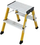 130044 Aluminium Doppel-klapptritt Klappbar Arbeitsh&ouml;he (max.): 2.45 M Gelb 1.7 Kg -