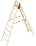 Layher 1053 Holzstehleiter Nach &Ouml;-norm Z1501 2x9 Sprossen