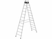 Munk Alu-Stehleiter 2x12 Sprossen Leiterlänge 3,51 m Arbeitshöhe bis 4,85 m -