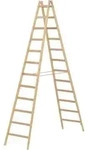Maler Doppelleiter Aus Holz 2x12 Stufen - Max. Arbeitsh&ouml;he 4.30m - 71410/2x12