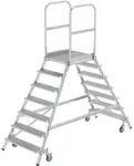 G&uuml;nzburger Steigtechnik - Podesttreppe Beidseitig Begehbar Mit Federrolle Aluminium