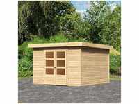 Holz Gartenhaus Askola 6 naturbelassen 3 x 3,1 m (b x t) ohne Anbaudach - Karibu