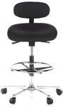 Hjh Office - Neuwertig] Hocker Drehhocker Arbeitsstuhl Work Mf Stoff Schwarz Chrom