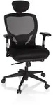 B&uuml;rostuhl / Chefsessel Venus Base Sitz Stoff / R&uuml;cken Netz Schwarz Hjh Office