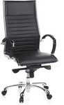 B&uuml;rostuhl / Chefsessel Parma 20 Leder Schwarz Chrom Hjh Office