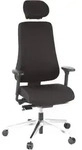 B&uuml;rostuhl / Chefsessel Pro-tec 400 Stoff Schwarz Alu Poliert Hjh Office