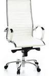 B&uuml;rostuhl / Chefsessel Parma 20 Leder Wei&szlig; Chrom Hjh Office