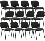 12er Set Besucherstuhl Ken Stoff Schwarz
