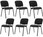 Clp - 6er Set Besucherstuhl Ken Stoff Schwarz