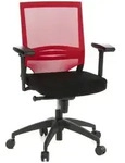 B&uuml;rostuhl / Chefsessel Porto Base Sitz Stoff/r&uuml;cken Netz Schwarz/rot Hjh Office