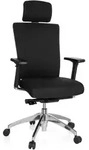 B&uuml;rostuhl / Chefsessel Astra Lux Stoff Schwarz Hjh Office