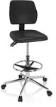 Drehhocker / Arbeitsstuhl Top Work 11 I Hartschaum Schwarz Chrom Hjh Office
