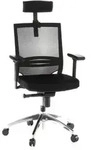 B&uuml;rostuhl / Chefsessel Porto Max Sitz Stoff / R&uuml;cken Netz Schwarz Hjh Office