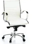 B&uuml;rostuhl / Chefsessel Parma 10 Leder Wei&szlig; Chrom Hjh Office